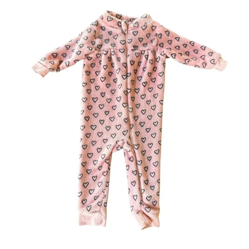 Carter’s Bundle Set 3PC Floral Hearts Pink Pajama Bodysuit Baby Girl 18M